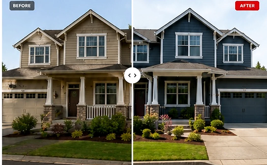 Exterior repaint with siding and trim prep for Poulsbo homeowners