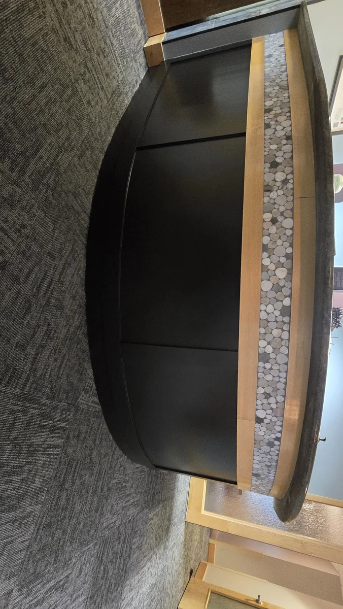 Finished fireplace feature wall