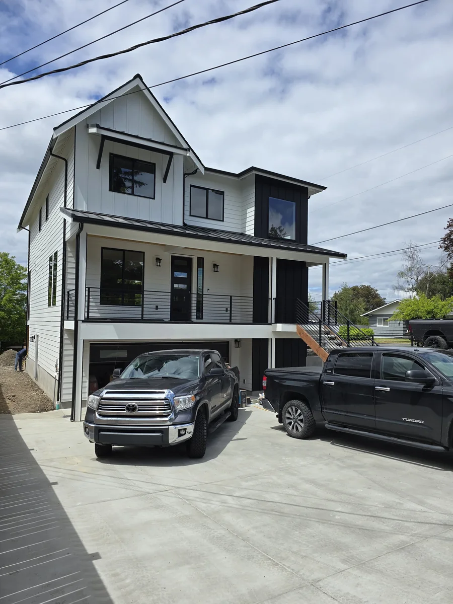 Modern exterior and garage area painting