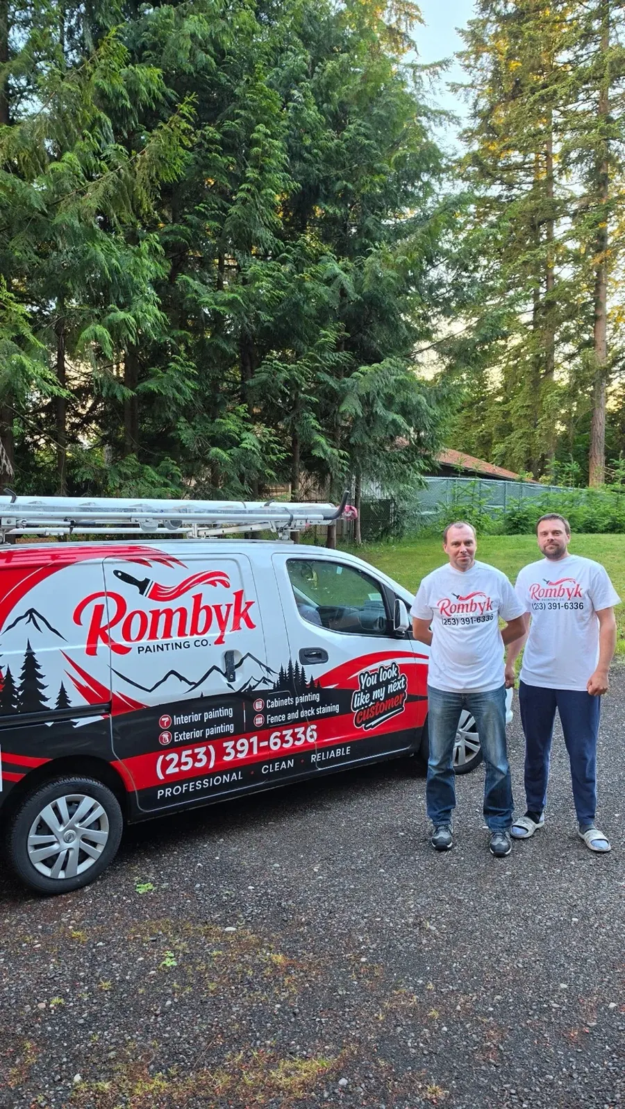 Rombyk Painting team with branded service van
