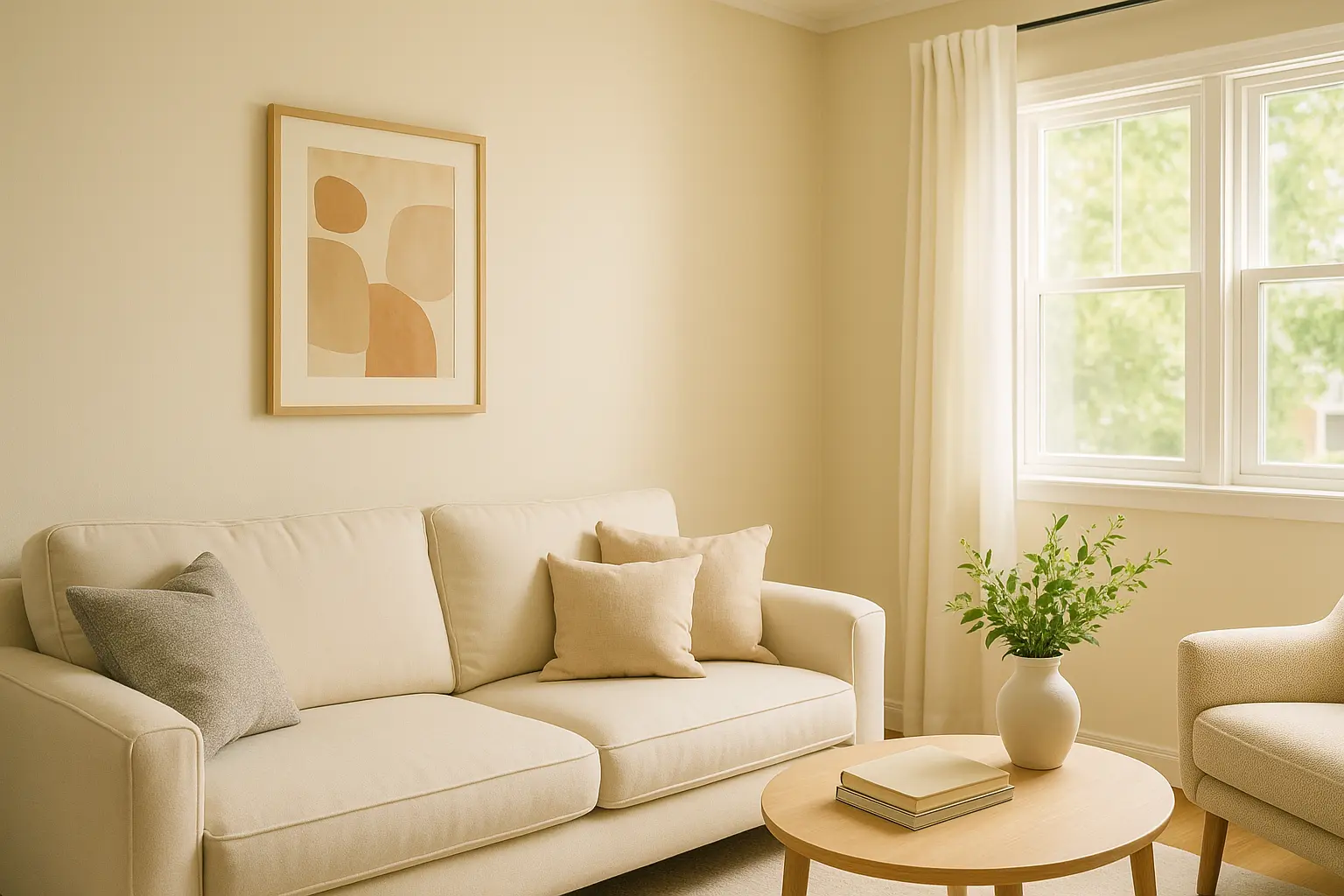 Washable eggshell finish in a family room